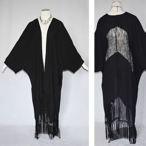 Melissa McCarthy Jackets & Coats - Melissa McCarthy Seven Black Fringe Kimono Jacket Melissa McCarthy Jackets & Coats - Melissa McCarthy Seven Black Fringe Kimono Jacket